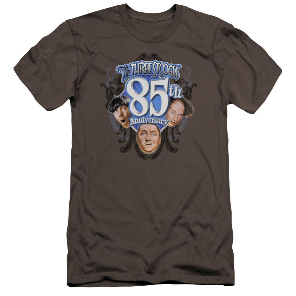 Three Stooges 85th Anniversary 2 Men's Ultra-Soft 30/1 Cotton Slim Short-Sleeve T-Shirt
