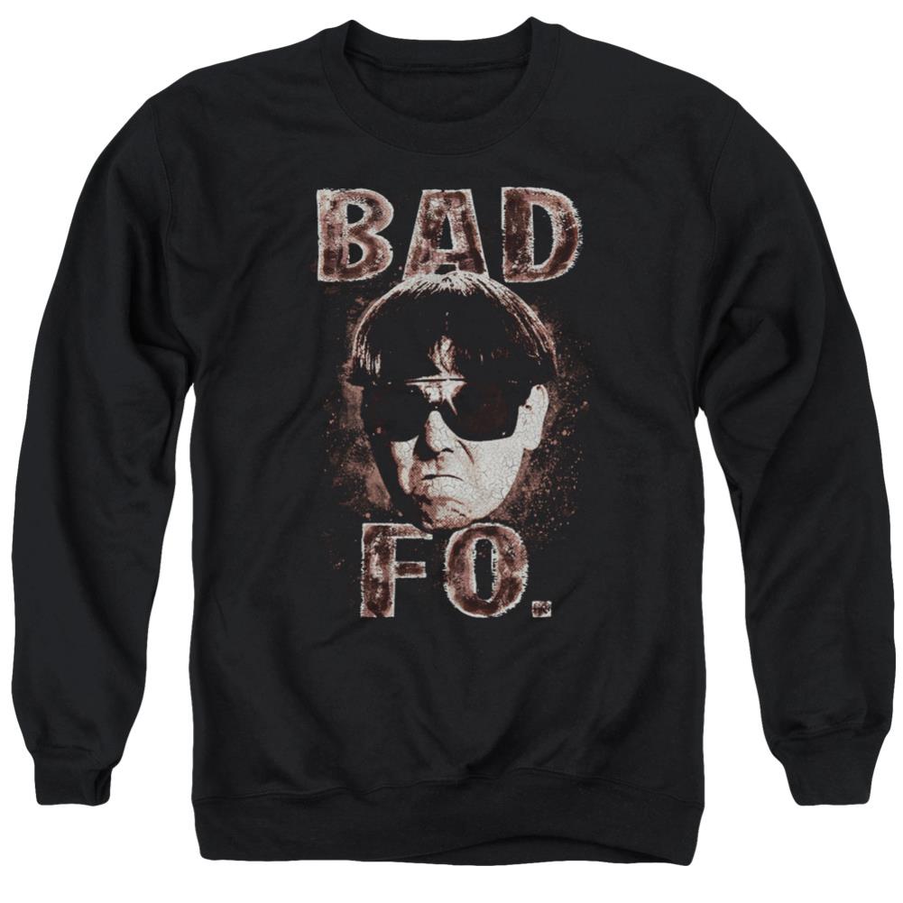 Three Stooges Bad Moe Fo Men's Crewneck 50 50 Poly Long-Sleeve T-Shirt