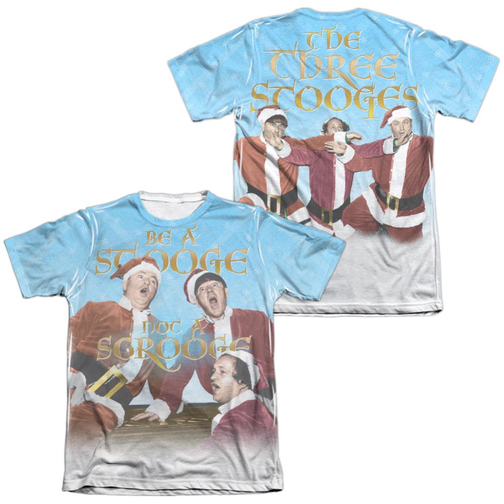 Three Stooges Be A Stooge (Front/Back Print) Men's Regular Fit Poly Cotton Short-Sleeve T-Shirt