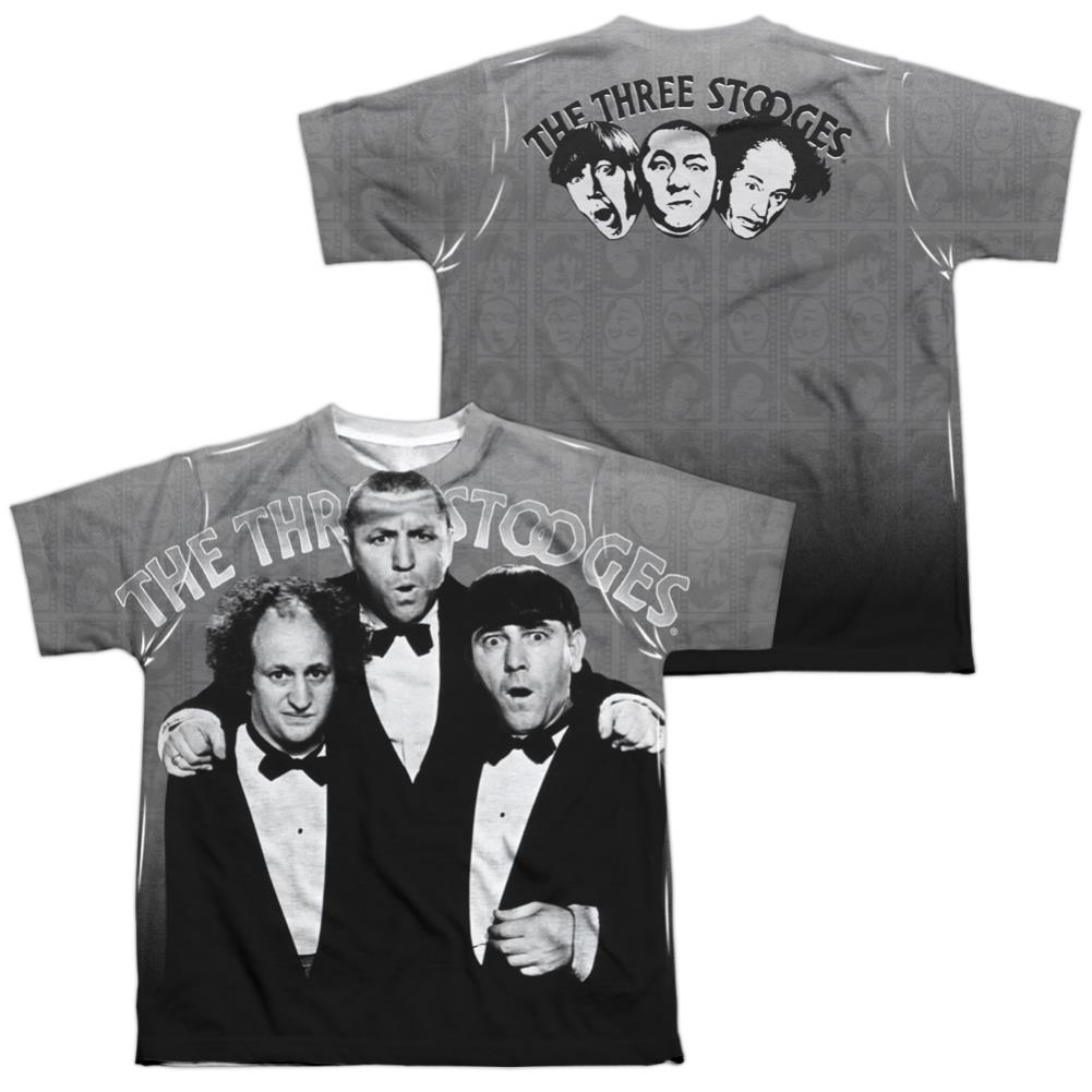 Three Stooges Classy Fellas (Front/Back Print) Youth Regular Fit Poly Short-Sleeve T-Shirt