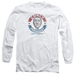 Three Stooges Curly For President Men's 18/1 Cotton Long-Sleeve T-Shirt