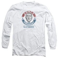 Three Stooges Curly For President Men's 18/1 Cotton Long-Sleeve T-Shirt