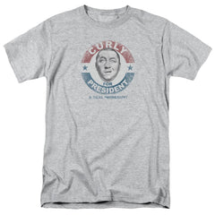 Three Stooges Curly For President Men's 18/1 Cotton Short-Sleeve T-Shirt