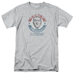 Three Stooges Curly For President Men's 18/1 Cotton Short-Sleeve T-Shirt