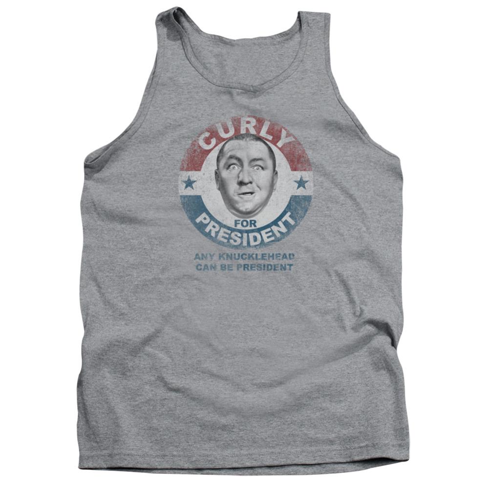 Three Stooges Curly For President Men's 18/1 Cotton Tank Top