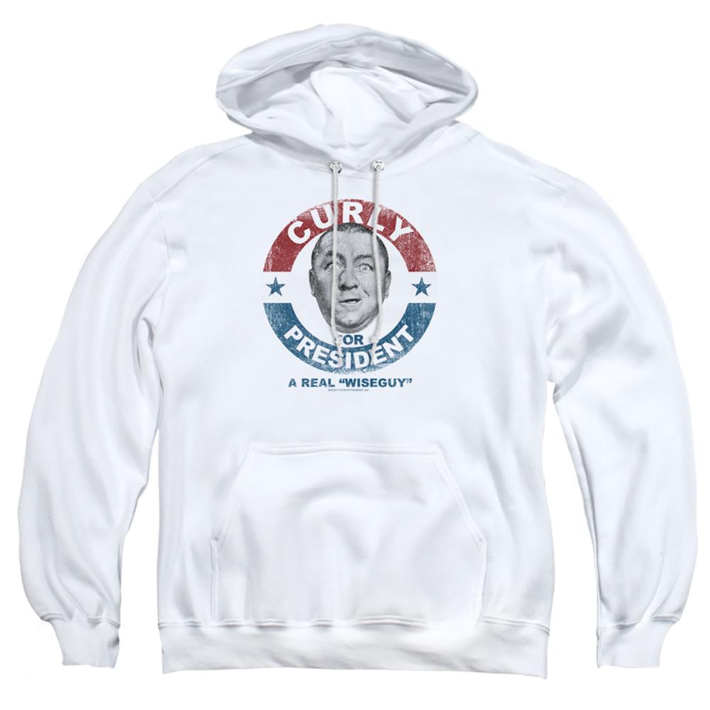 Three Stooges Curly For President Men's Pull-Over 75 25 Poly Hoodie