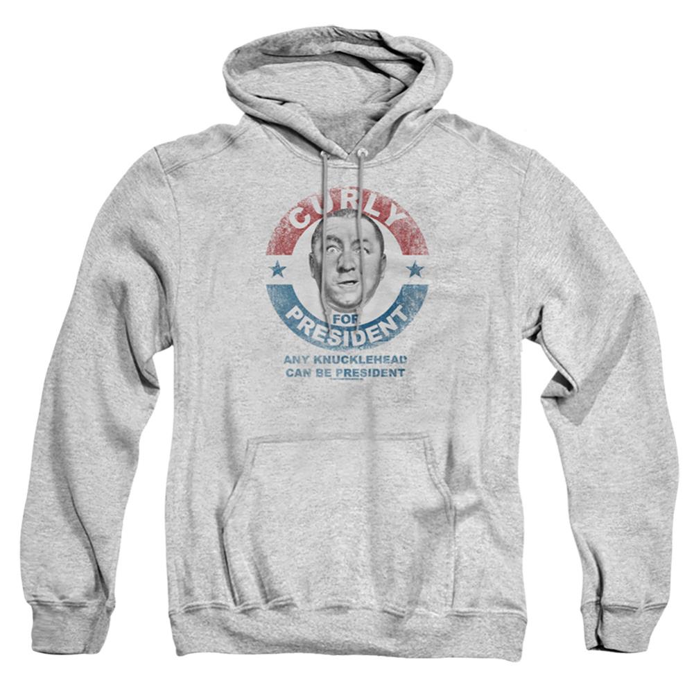 Three Stooges Curly For President Men's Pull-Over 75 25 Poly Hoodie