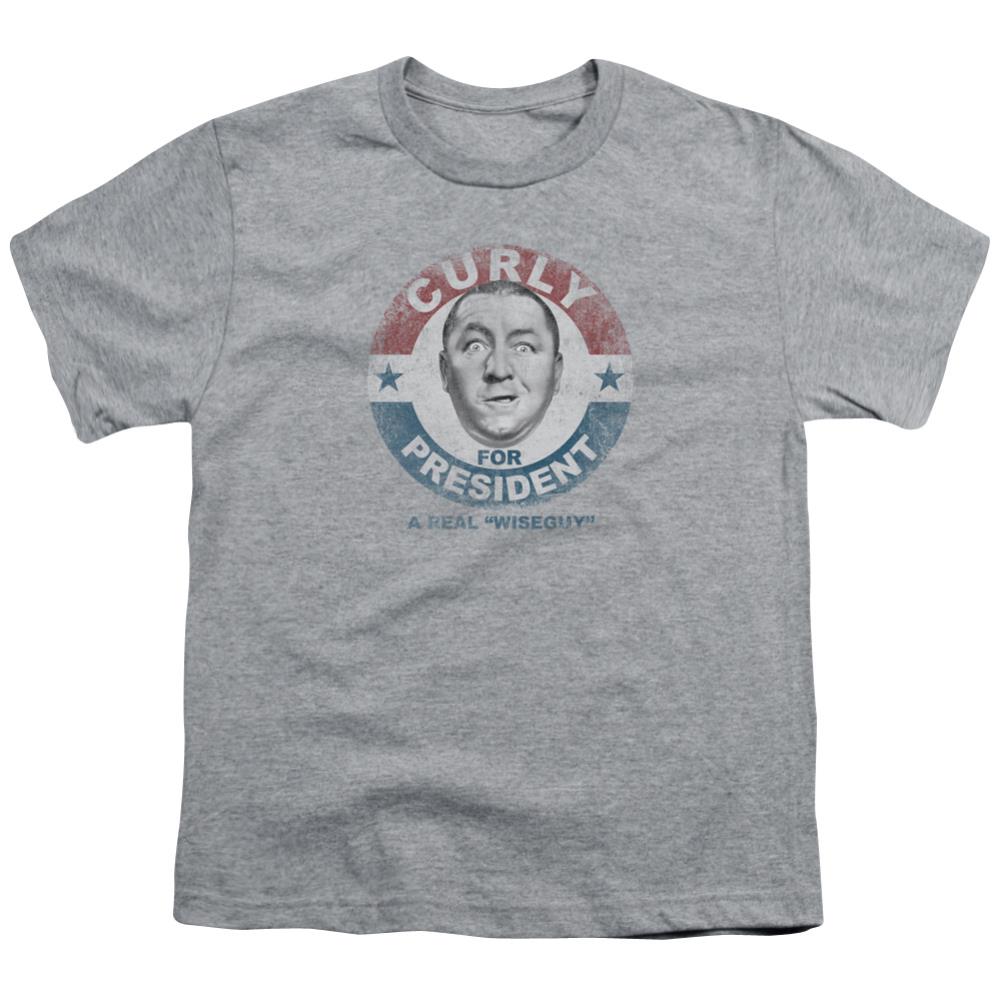 Three Stooges Curly For President Youth 18/1 100% Cotton Short-Sleeve T-Shirt