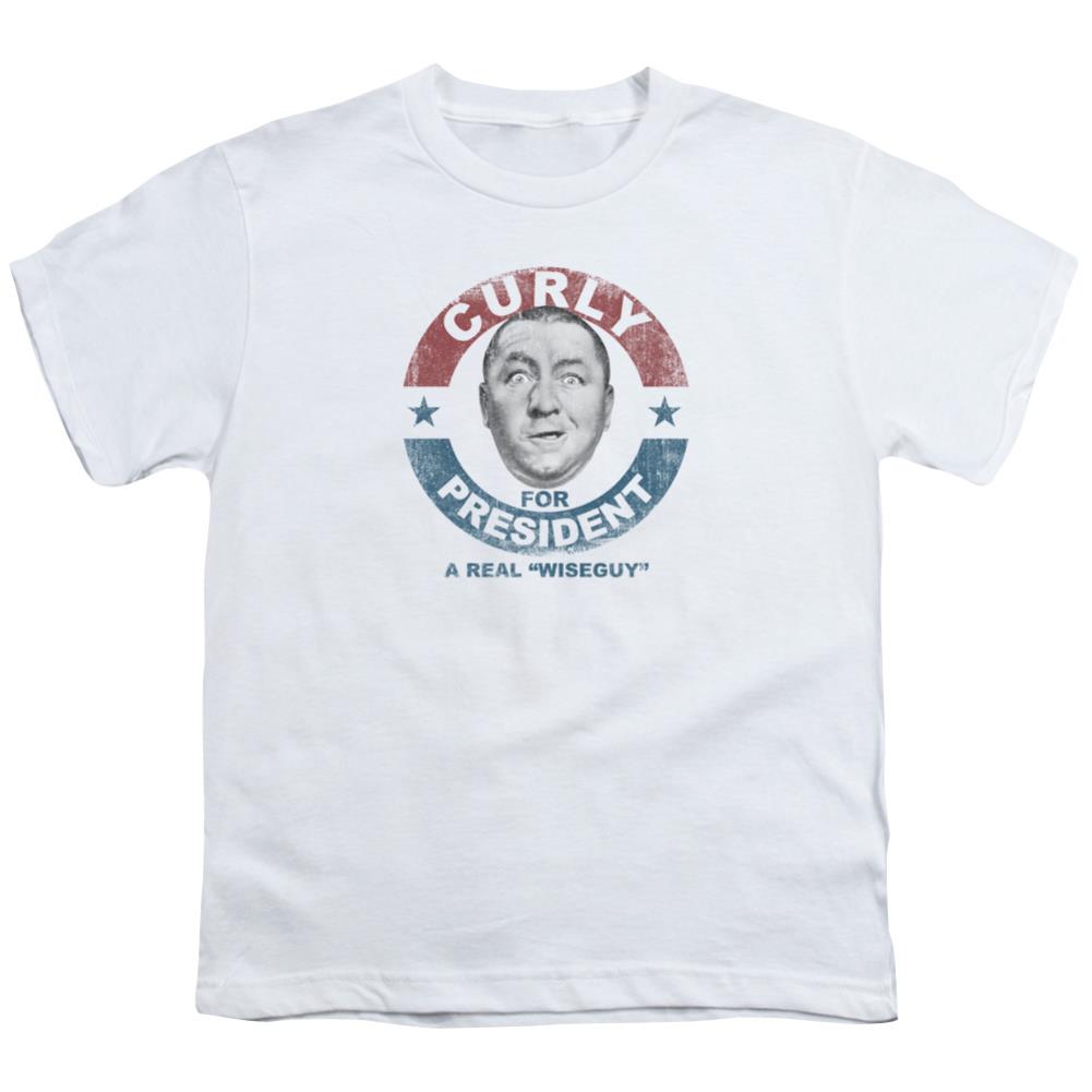 Three Stooges Curly For President Youth 18/1 100% Cotton Short-Sleeve T-Shirt