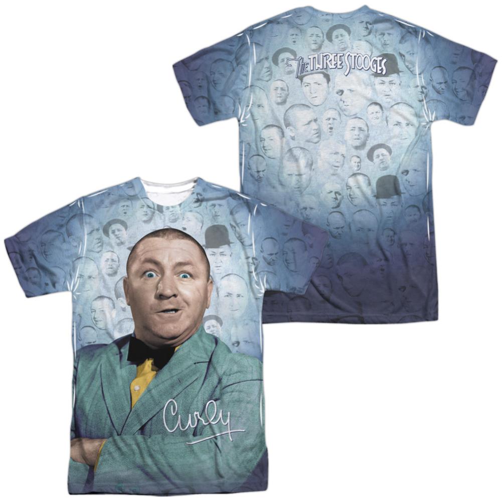 Three Stooges Curly Heads Men's Regular Fit Polyester Short-Sleeve T-Shirt