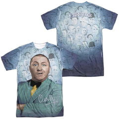 Three Stooges Curly Heads Men's Regular Fit Polyester Short-Sleeve T-Shirt