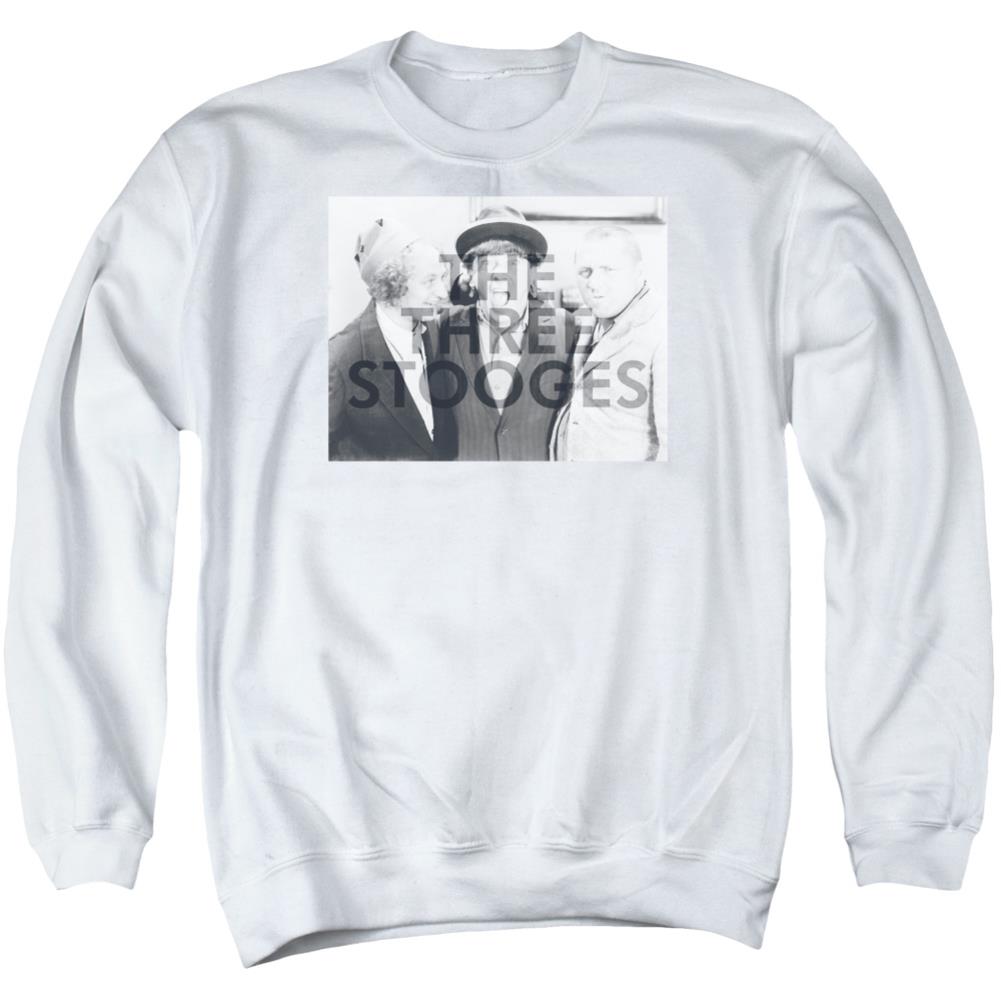 Three Stooges Cutoff Men's Crewneck 50 50 Poly Long-Sleeve T-Shirt