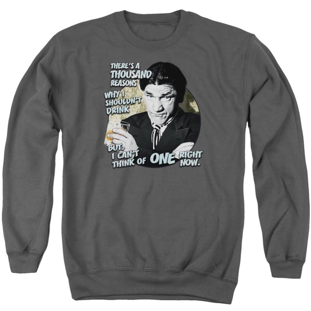 Three Stooges Drink Men's Crewneck 50 50 Poly Long-Sleeve T-Shirt