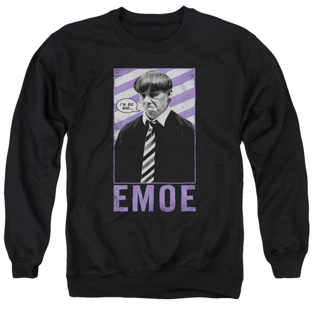 Three Stooges Emoe Men's Crewneck 50 50 Poly Long-Sleeve T-Shirt
