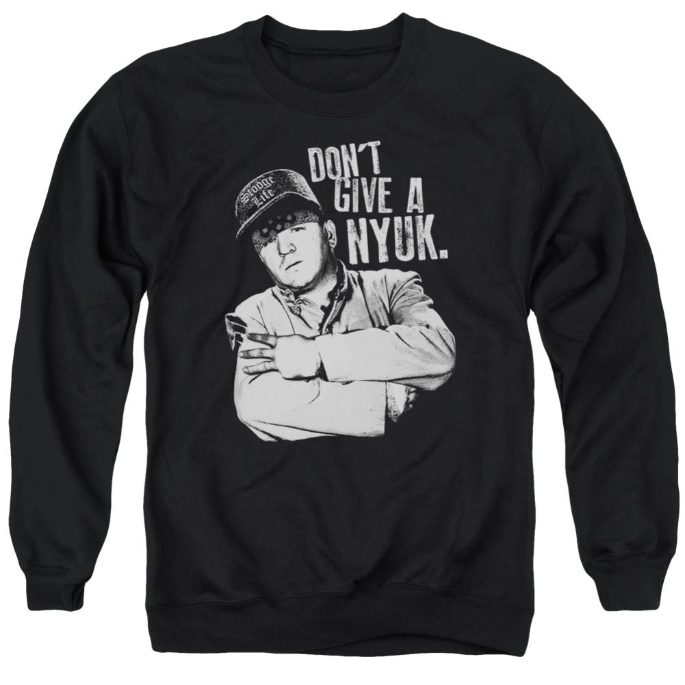 Three Stooges Give A Nyuk Men's Crewneck 50 50 Poly Long-Sleeve T-Shirt