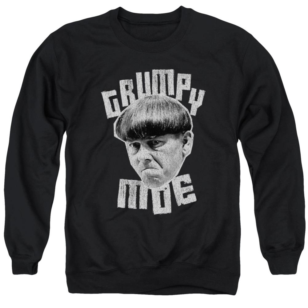 Three Stooges Grumpy Moe Men's Crewneck 50 50 Poly Long-Sleeve T-Shirt
