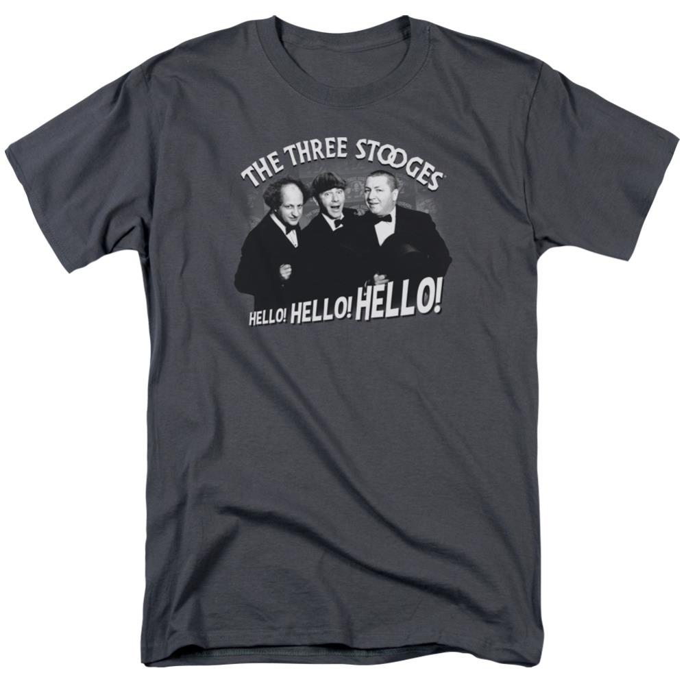 Three Stooges Hello Again Men's 18/1 Cotton Short-Sleeve T-Shirt