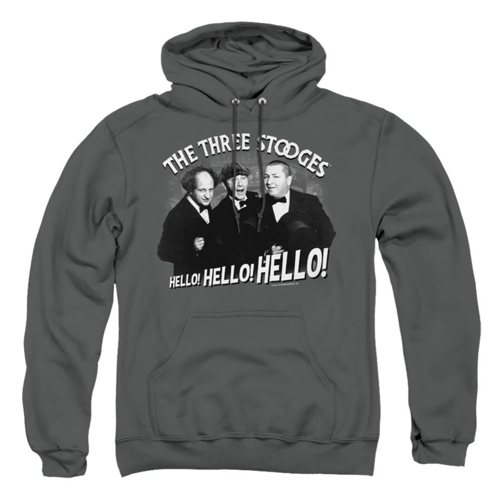 Three Stooges Hello Again Men's Pull-Over 75 25 Poly Hoodie