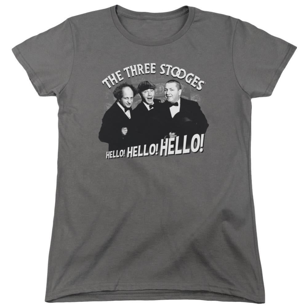 Three Stooges Hello Again Women's 18/1 Cotton Short-Sleeve T-Shirt