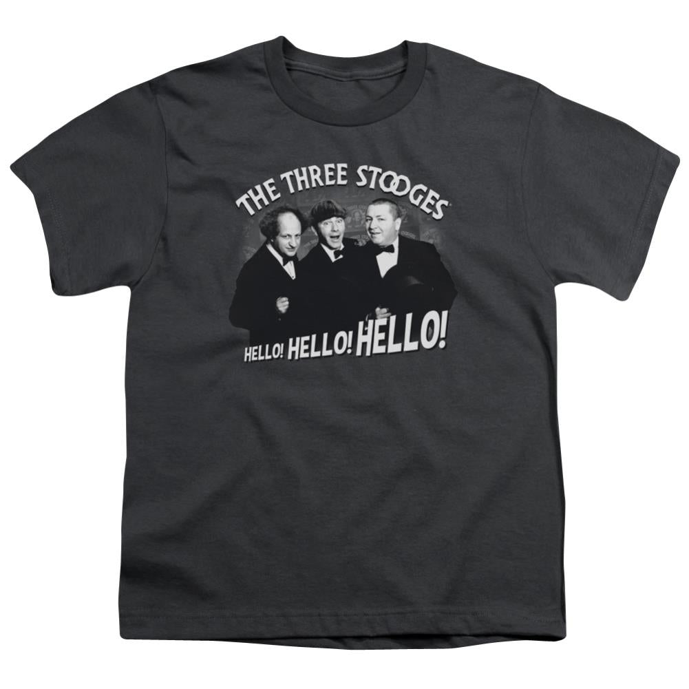 Three Stooges Hello Again Youth 18/1 100% Cotton Short-Sleeve T-Shirt