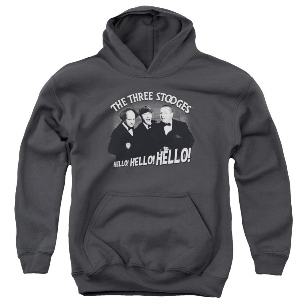 Three Stooges Hello Again Youth Cotton Poly Pull-Over Hoodie