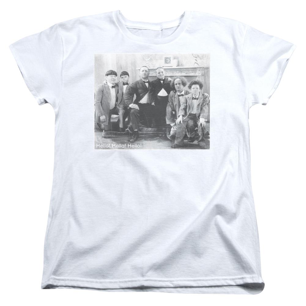 Three Stooges Hello Women's 18/1 Cotton Short-Sleeve T-Shirt