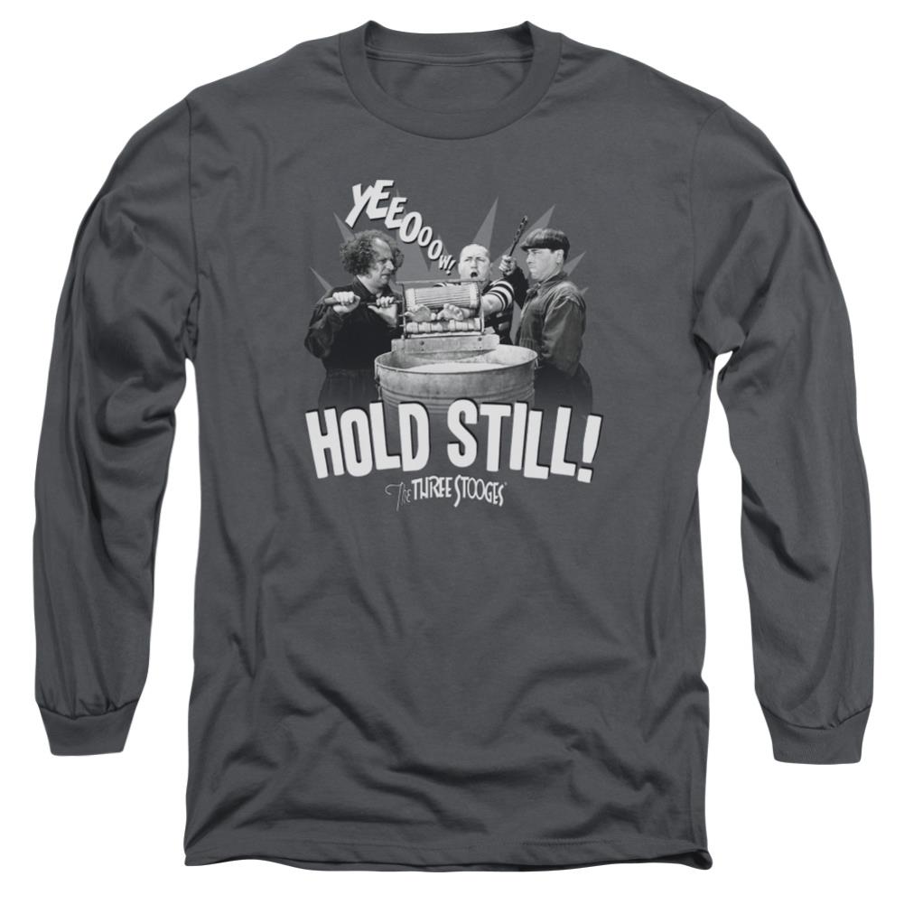 Three Stooges Hold Still Men's 18/1 Cotton Long-Sleeve T-Shirt