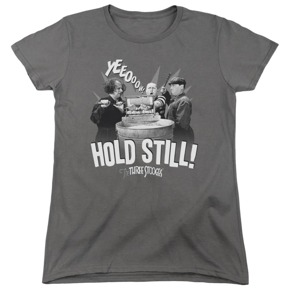 Three Stooges Hold Still Women's 18/1 Cotton Short-Sleeve T-Shirt