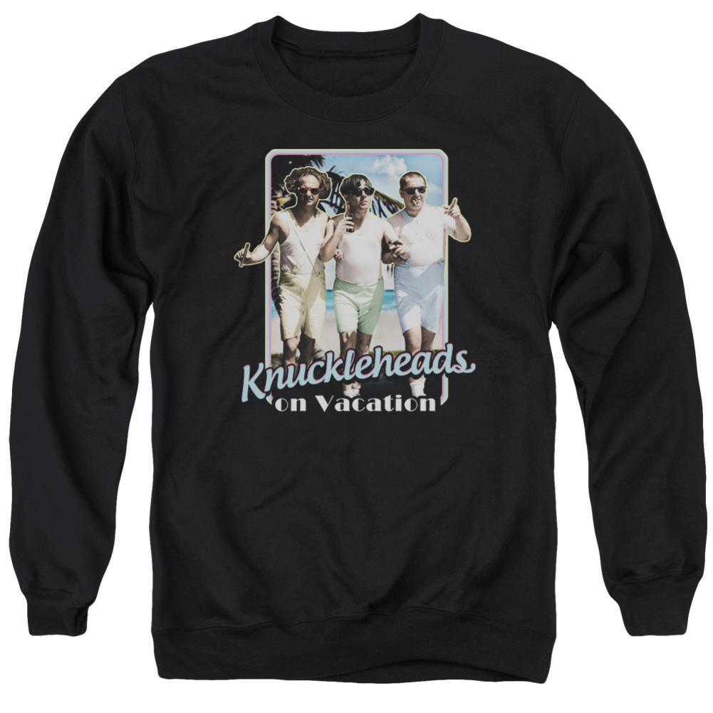 Three Stooges Knucklesheads On Vacation Men's Crewneck 50 50 Poly Long-Sleeve T-Shirt