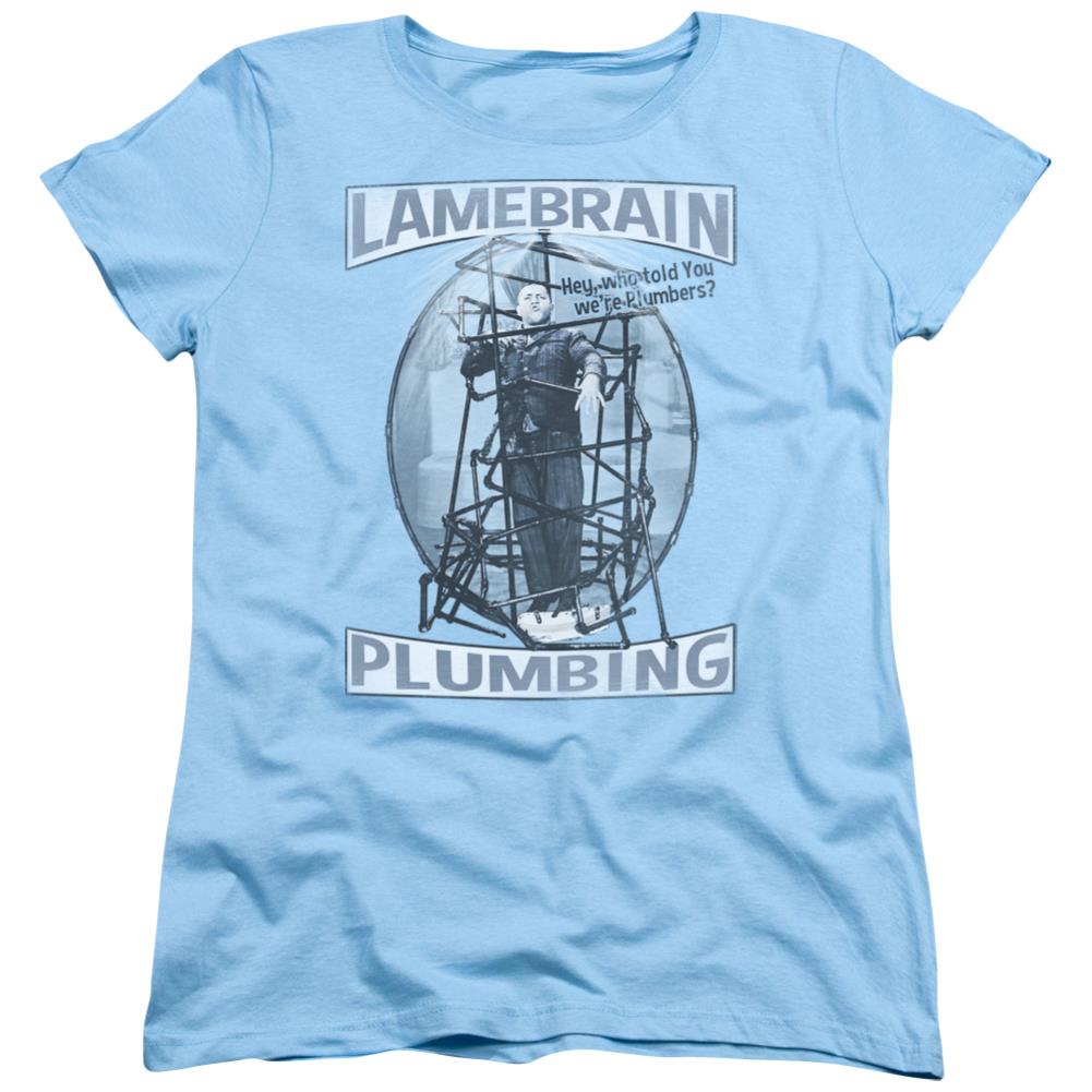 Three Stooges Lamebrain Plumbing Women's 18/1 Cotton Short-Sleeve T-Shirt