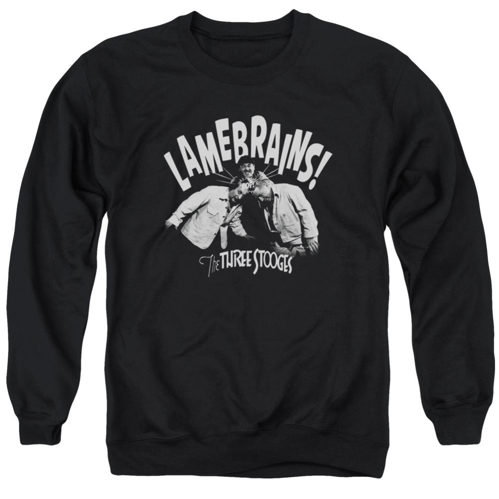 Three Stooges Lamebrains Men's Crewneck 50 50 Poly Long-Sleeve T-Shirt