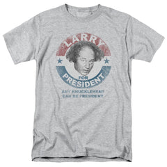 Three Stooges Larry For President Men's 18/1 Cotton Short-Sleeve T-Shirt