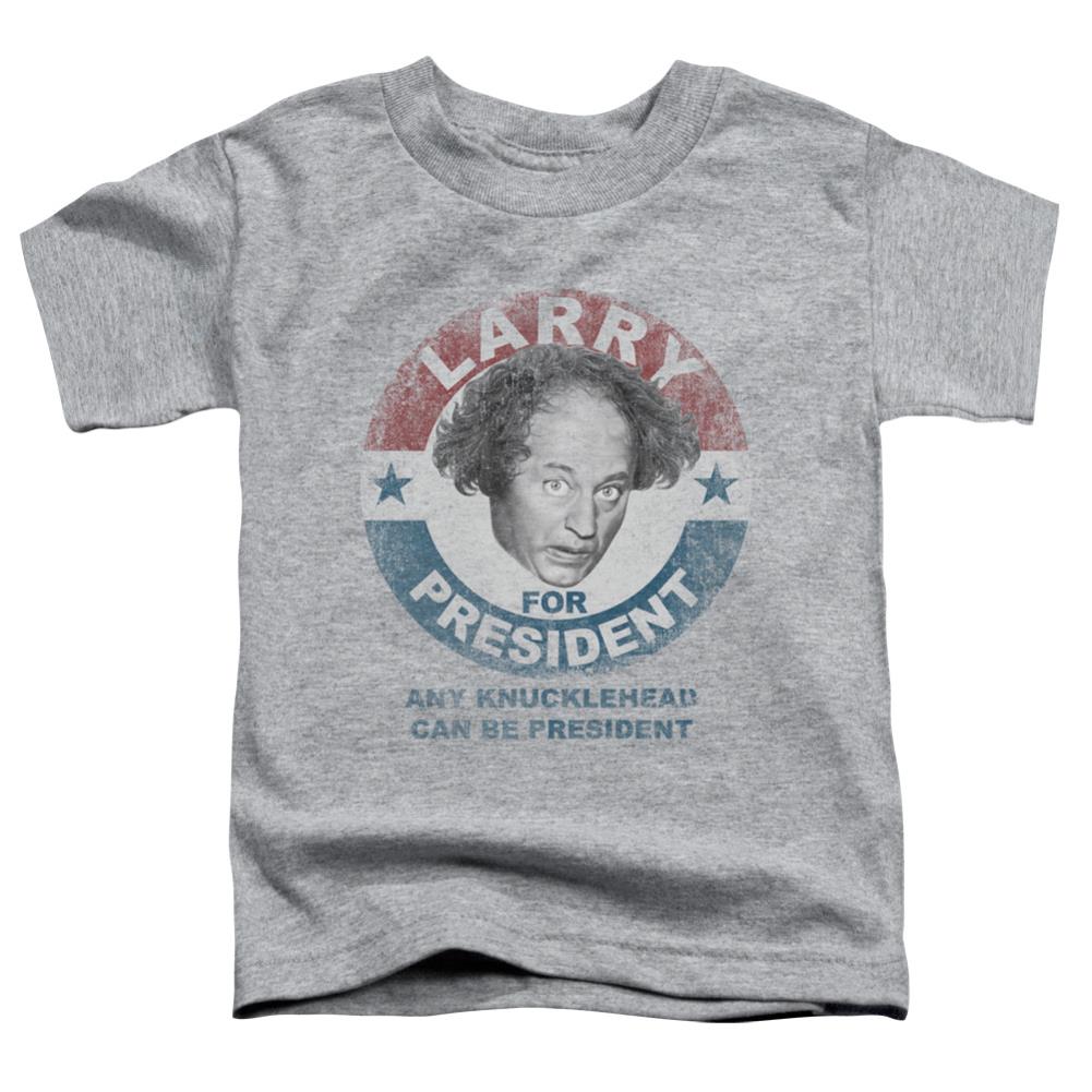 Three Stooges Larry For President Toddler 18/1 Cotton Short-Sleeve T-Shirt
