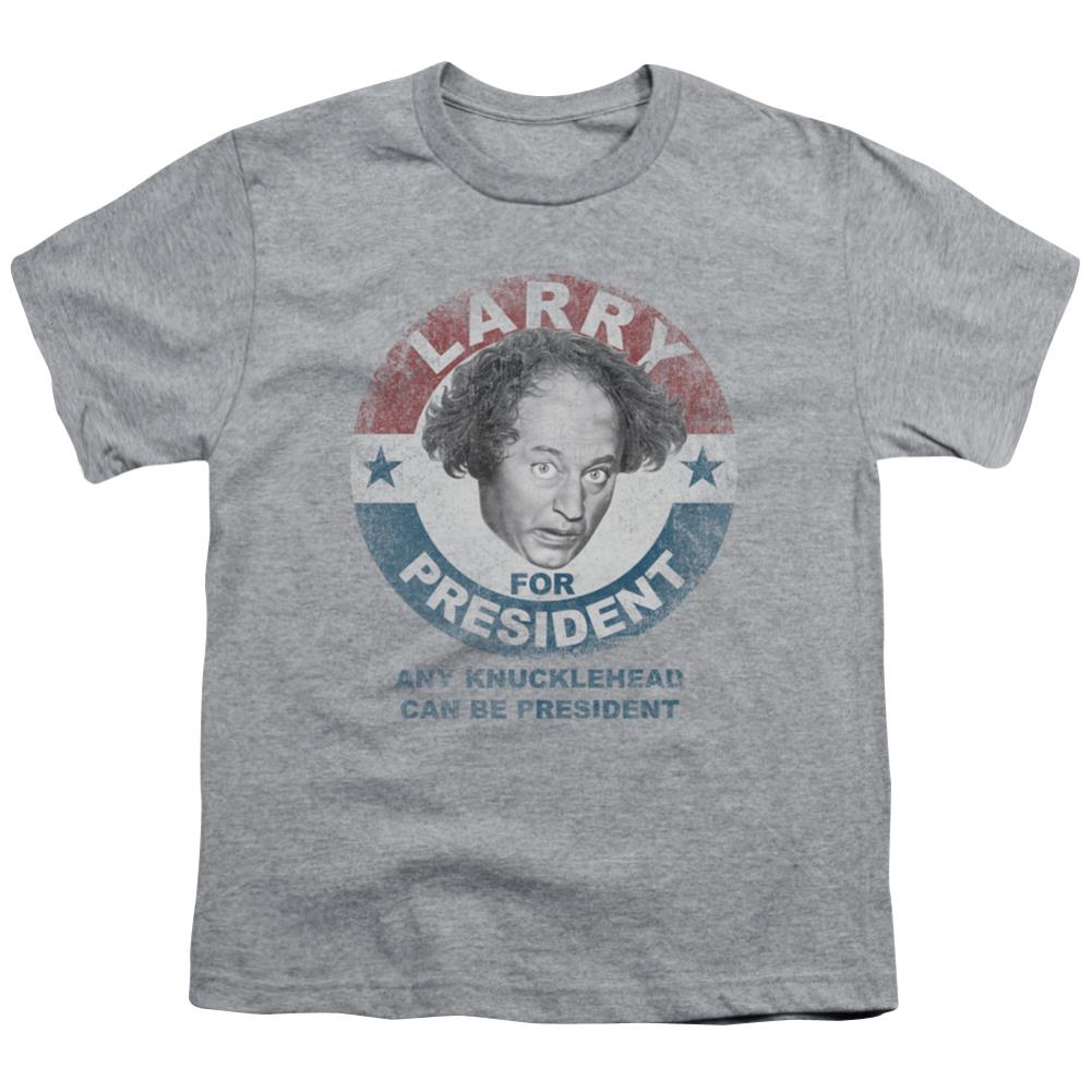 Three Stooges Larry For President Youth 18/1 100% Cotton Short-Sleeve T-Shirt
