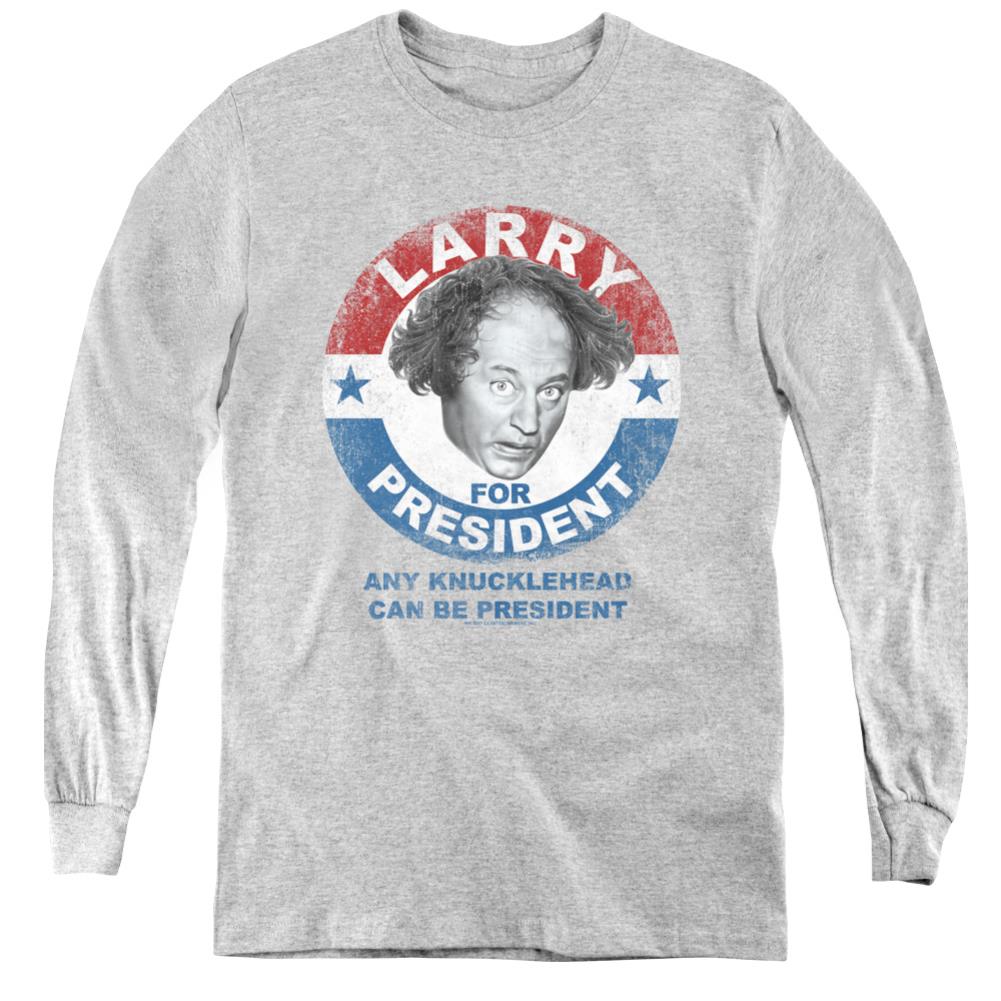Three Stooges Larry For President Youth Long-Sleeve T-Shirt