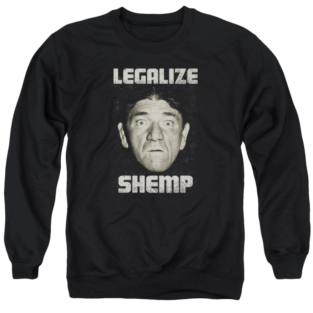 Three Stooges Legalize Shemp Men's Crewneck 50 50 Poly Long-Sleeve T-Shirt