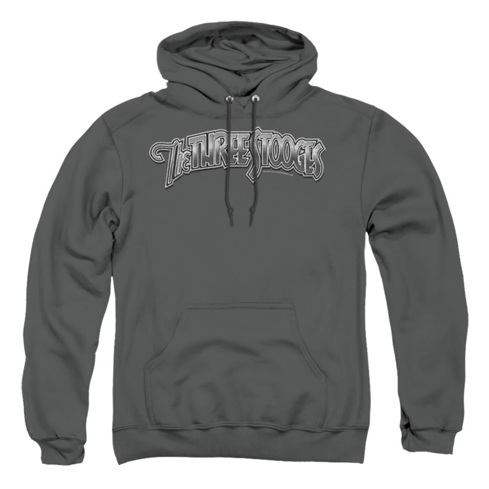 Three Stooges Metallic Logo Men's Pull-Over 75 25 Poly Hoodie