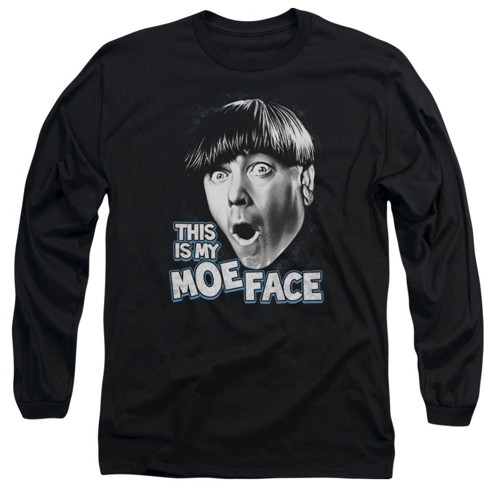 Three Stooges Moe Face Men's 18/1 Cotton Long-Sleeve T-Shirt