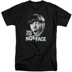 Three Stooges Moe Face Men's 18/1 Tall Cotton Short-Sleeve T-Shirt