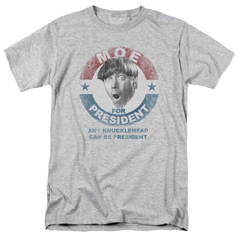 Three Stooges Moe For President Men's 18/1 Cotton Short-Sleeve T-Shirt