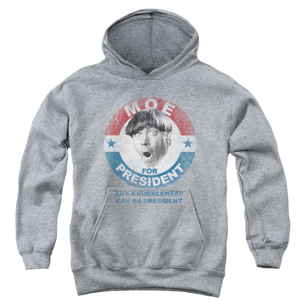 Three Stooges Moe For President Youth Cotton Poly Pull-Over Hoodie