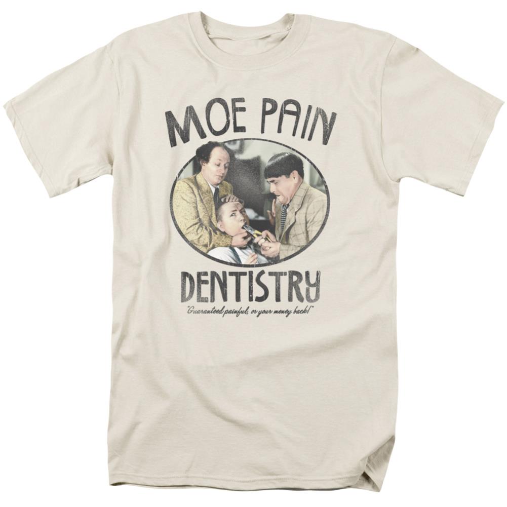 Three Stooges Moe Pain Men's 18/1 Cotton Short-Sleeve T-Shirt