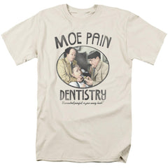 Three Stooges Moe Pain Men's 18/1 Cotton Short-Sleeve T-Shirt