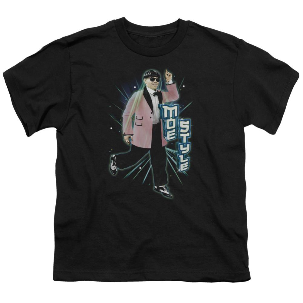 Three Stooges Moe Style Youth 18/1 100% Cotton Short-Sleeve T-Shirt