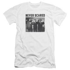 Three Stooges Never Scared Men's Ultra-Soft 30/1 Cotton Slim Short-Sleeve T-Shirt