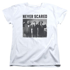 Three Stooges Never Scared Women's 18/1 Cotton Short-Sleeve T-Shirt
