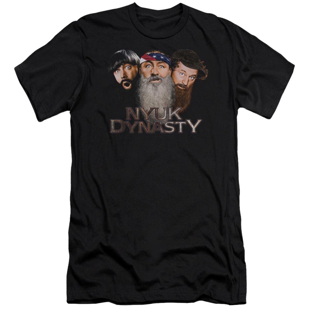 Three Stooges Nyuk Dynasty 2 Men's Ultra-Soft 30/1 Cotton Slim Short-Sleeve T-Shirt