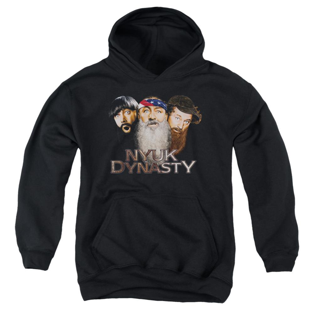 Three Stooges Nyuk Dynasty 2 Youth Cotton Poly Pull-Over Hoodie