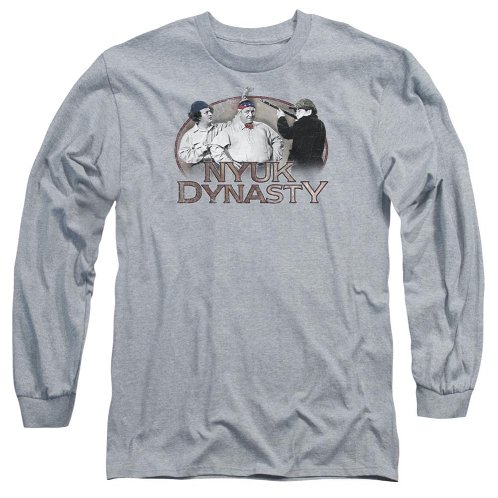 Three Stooges Nyuk Dynasty Men's 18/1 Cotton Long-Sleeve T-Shirt