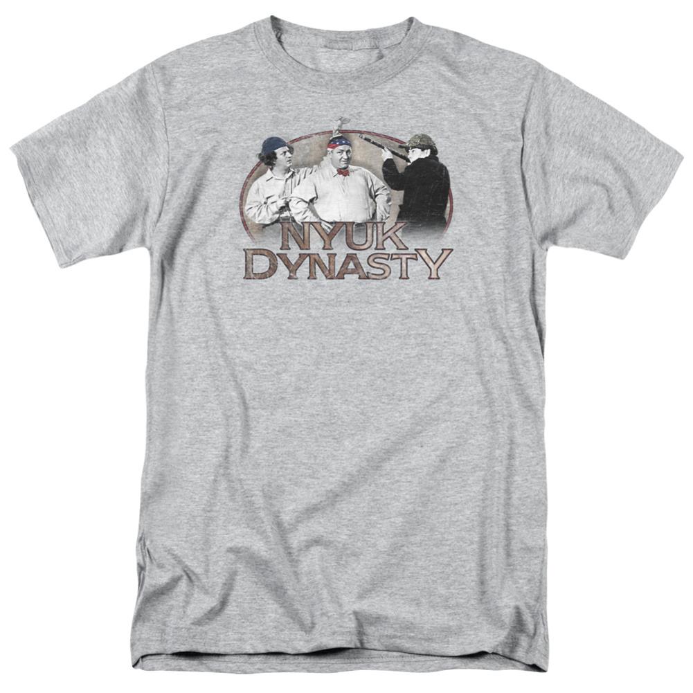 Three Stooges Nyuk Dynasty Men's 18/1 Cotton Short-Sleeve T-Shirt